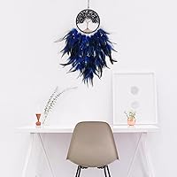 Vista 5 de Pretty Jolly Árbol de la vida azul de hadas para decoración de pared con piedra de cristal curativo hecha a mano, atrapasueños, decoración