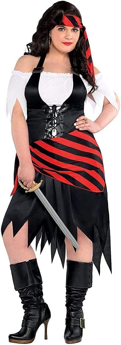 AMSCAN Rogue Maiden Pirate Halloween Costume for Women, Large, with Included Accessories