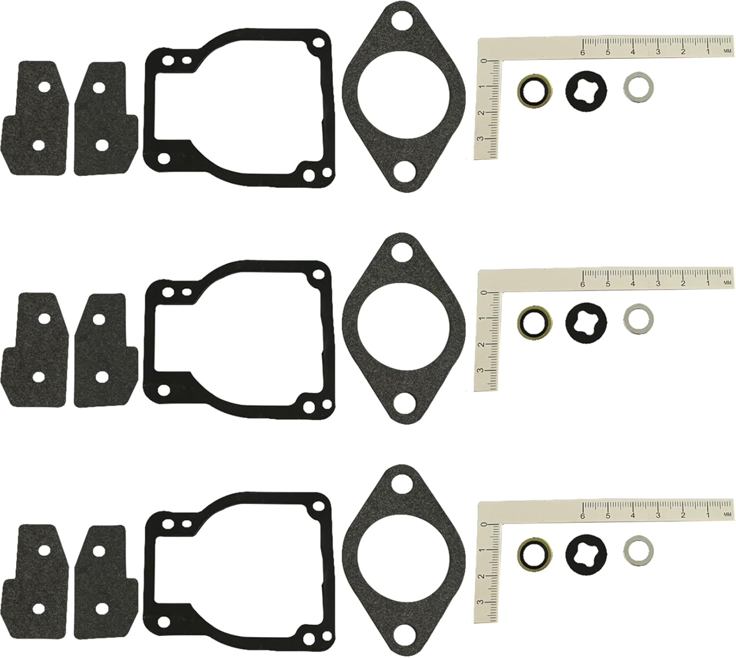 1395-811223-1 18-7211-1 Carburetor Rebuild Kit Replacement for 30 40 45 50 55 60 65 70 75 80 90 Hp Mercury Mariner Outboard Engines （3 Pack）