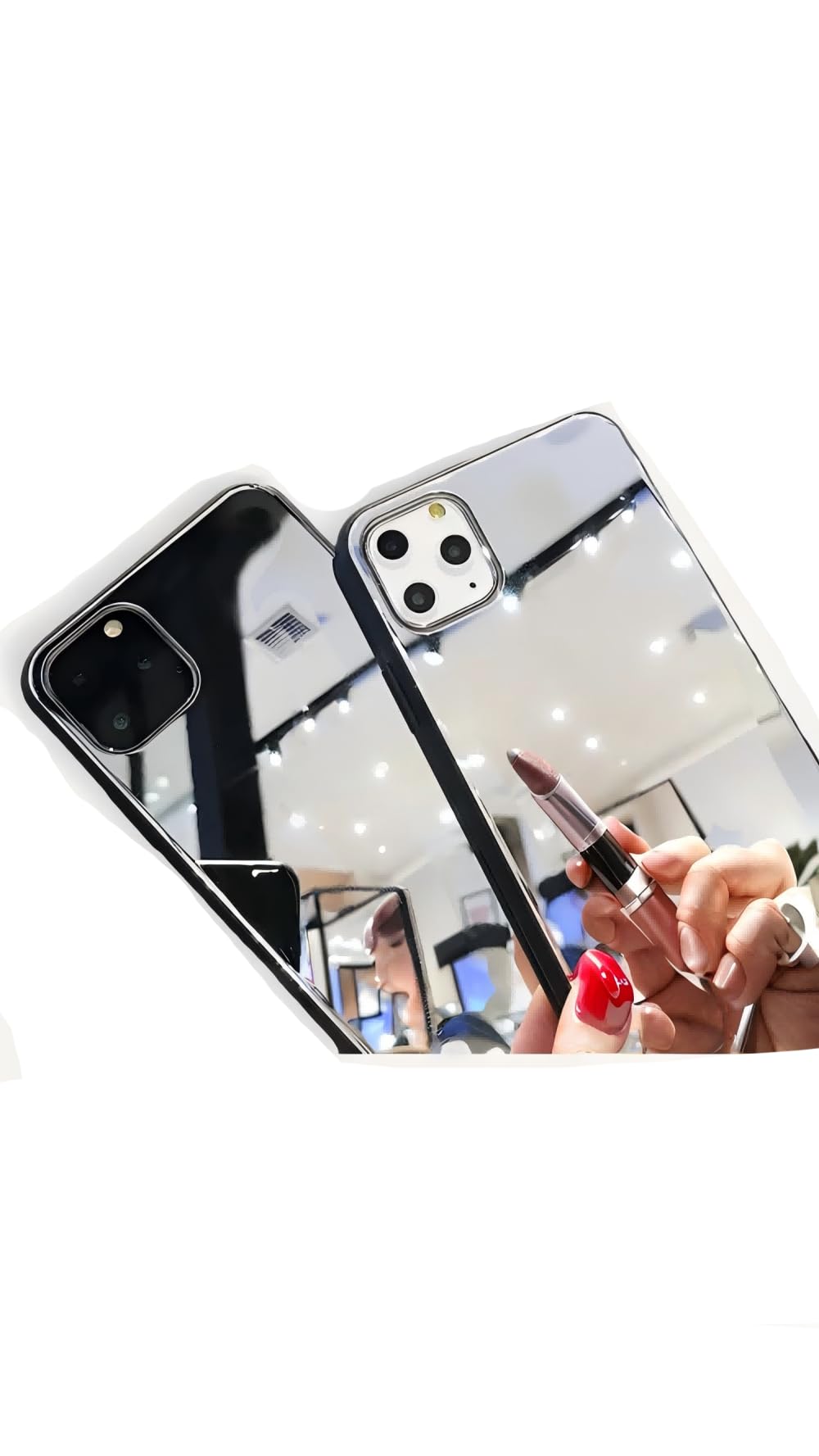 Sponsored Ad – Silver Reflective Mirror Phone Case for iPhone 14 13 12 11 - Stylish, Durable, Luxurious, Shockproof Protection Cover, Sleek Design, Premium Quality, Scratch Resistant (iPhone 13)