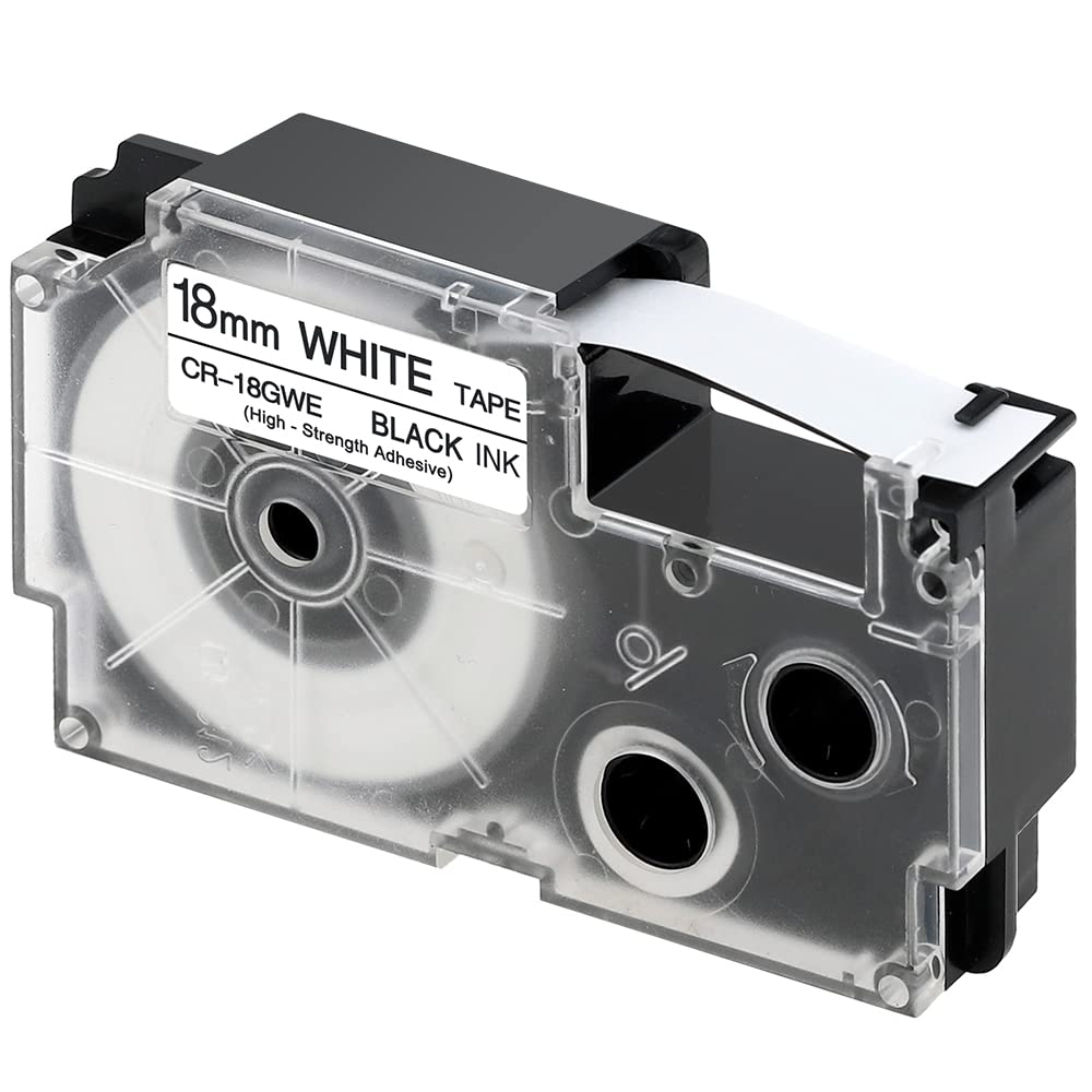 Amazon | 1本 強粘着 18mm 白地黒文字 互換 カシオ ネームランド