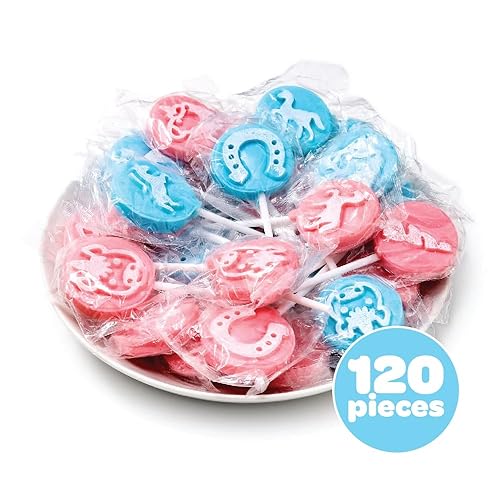 Miniatura 6 de Unicorn Mega Lollipops – Caja a granel de 5 libras (120 unidades) – Sabor de algodón de azúcar – Tatuaje de glaseado revelación de género Ventosas