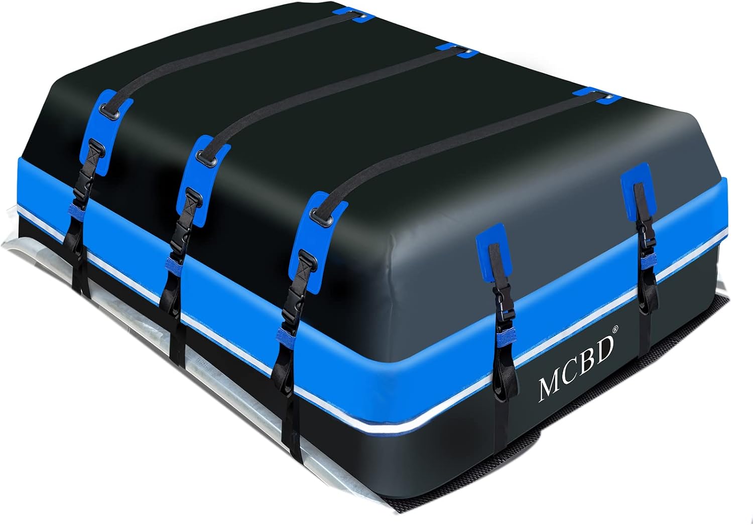 Exclusive Discount 🔥 Rooftop Cargo Carrier, 21 Cubic Feet Soft-Shell Waterproof Car Roof Luggage Bag for All Vehicles SUV with/Without Rails, Includes 8 Reinforced Straps + 6 Door Hooks Suitable,Storage Bag,Anti-Slip Mat