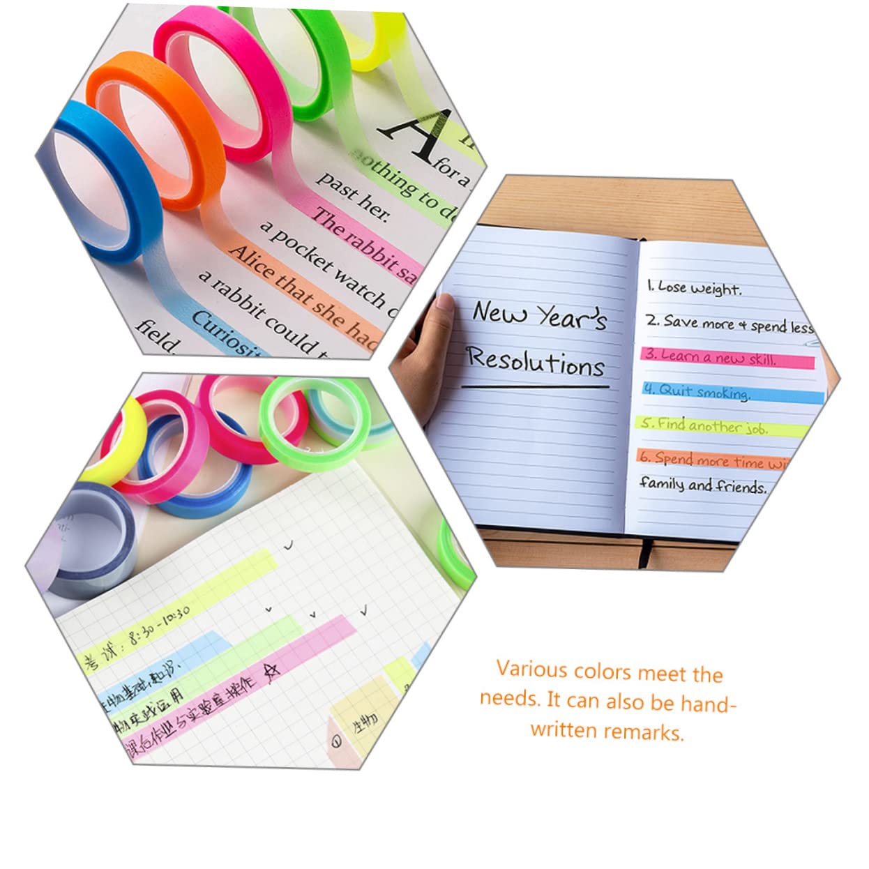 NUOBESTY 100rollen Wasserdichte Selbstklebende Transparente Highlight-tapes Praktische Seitenmarker Für Schule Büro Und Notizen