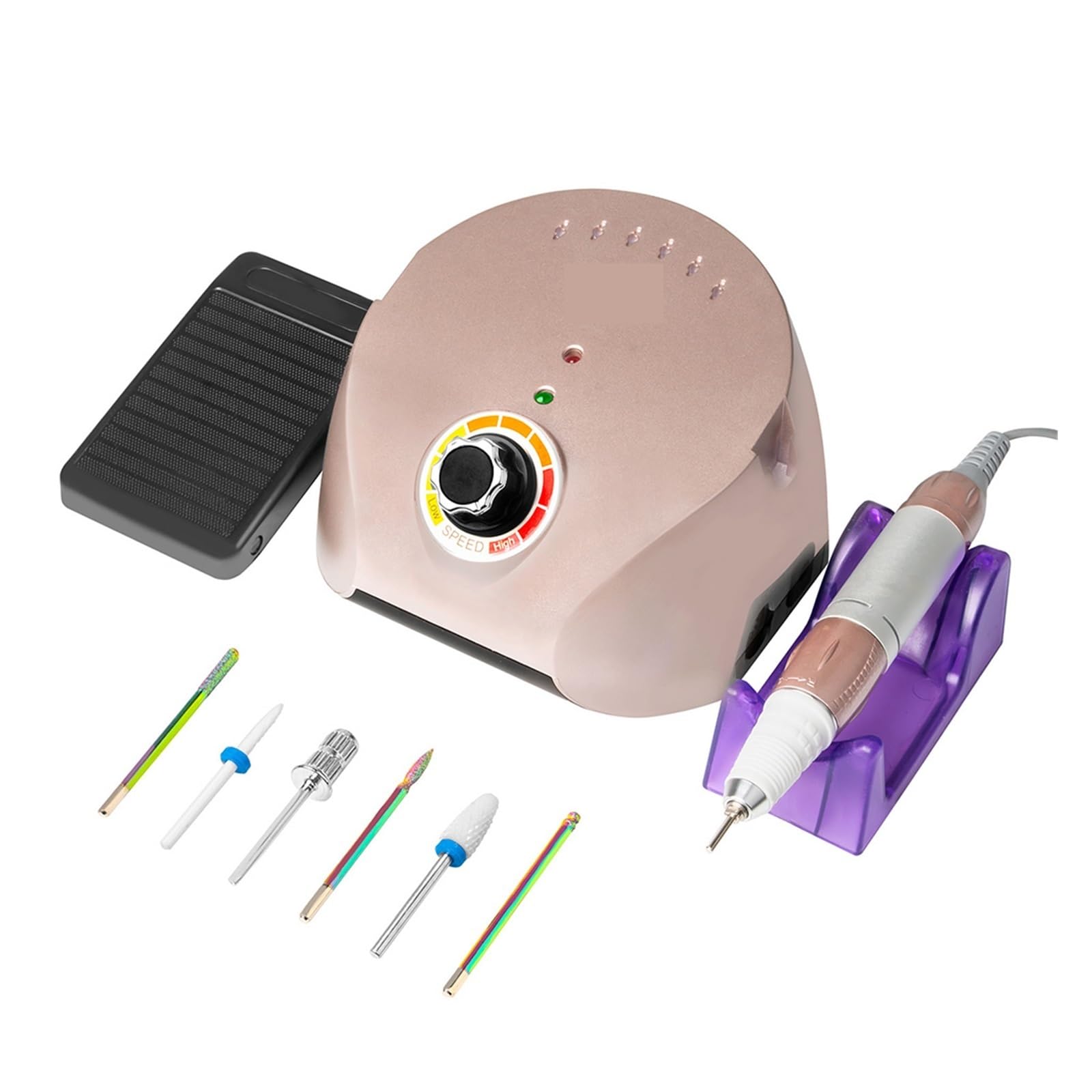 Profesjonalna Elektryczna Polerka Do Paznokci, Frezarka Manicure, Wiertarka Pedicure Art Device ,Niskie wibracje(ROSE GOLD)