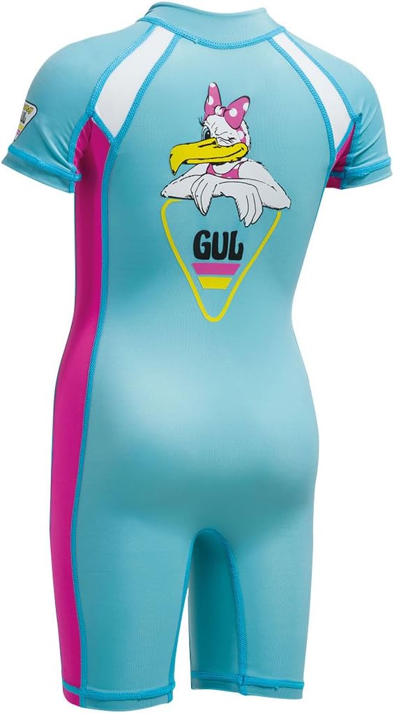GUL Junior Flatlock UV Protection Sunsuit - Turquoise/Pink
