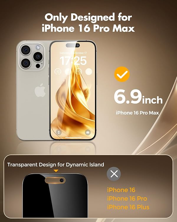 UNBREAKcable Privacy Screen Protector for iPhone 16 Pro Max, Full Coverage Shatterproof Tempered Glass[True 28°Anti Spy][9H Hardness][Easy Installation Frame]2-Pack Private Screen for iPhone 16 ProMax by UNBREAKcable - Used condition - Image 2
