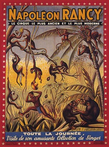 Amazon.com: WONDERFULITEMS Napoleon RANCY French Circus Jungle Monkeys ...