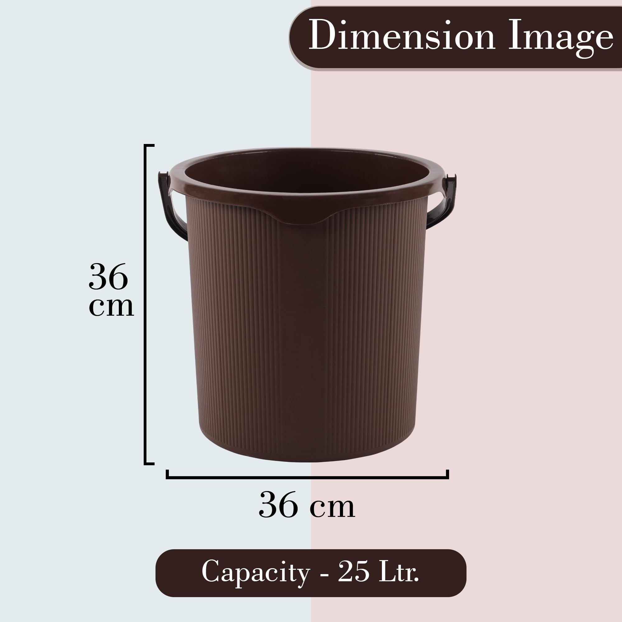 Kuber Industries 25L Bathroom Bucket - Brown -3 Kuber Industries 25L Bathroom Bucket - Brown -3