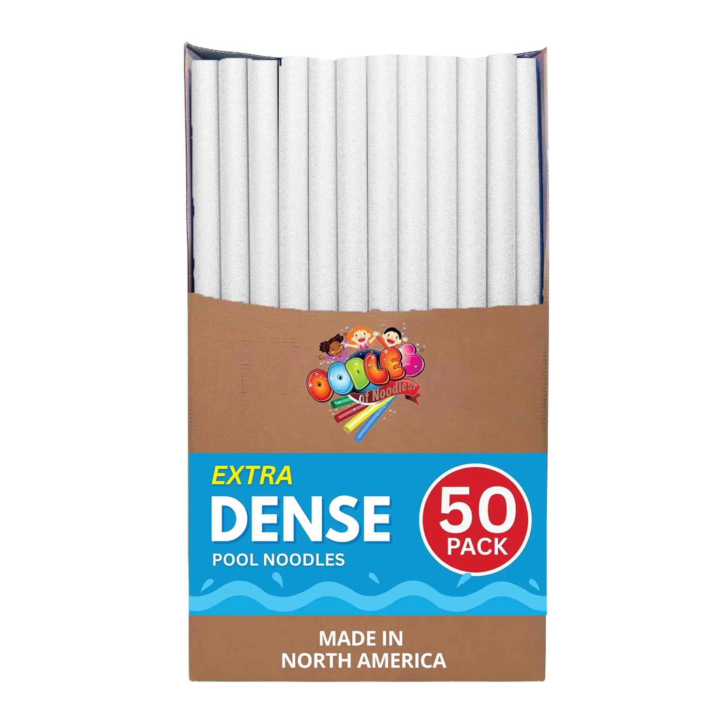 Oodles of Noodles Deluxe Rainbow Swimming Pool Noodles Foam- Pack of 50 - Approx. 48 inch x 2.5 inch Multi-Purpose Foam Tubes, Pool Floats for Water Fun, Exercise, Crafts, Padding, Insulation & More