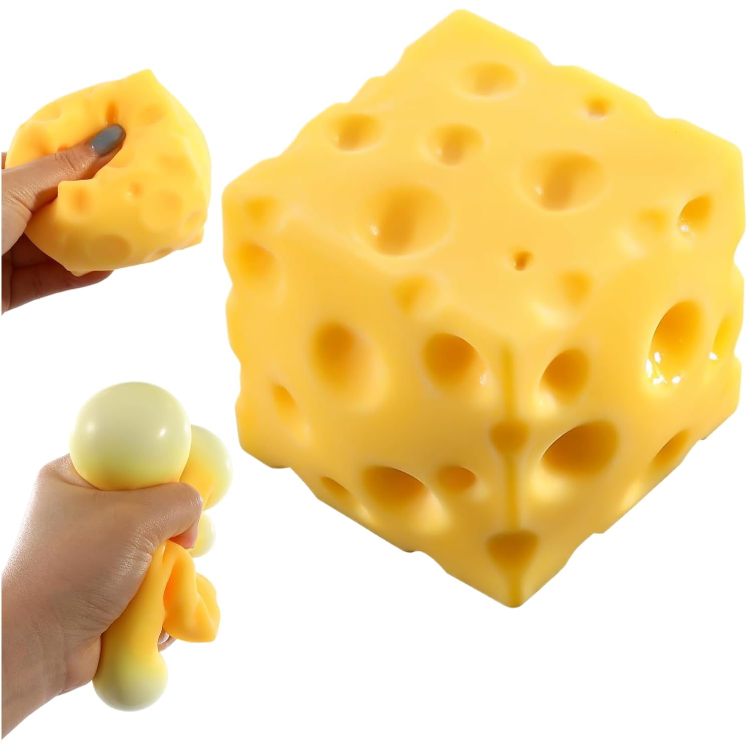 10 Color Mystery Box Dumpling Squishy Cute Dim Sum Squeeze Toy with Glitter Steamer Fun Desk Fidget Stress Relief Office Tool Random (cheese)