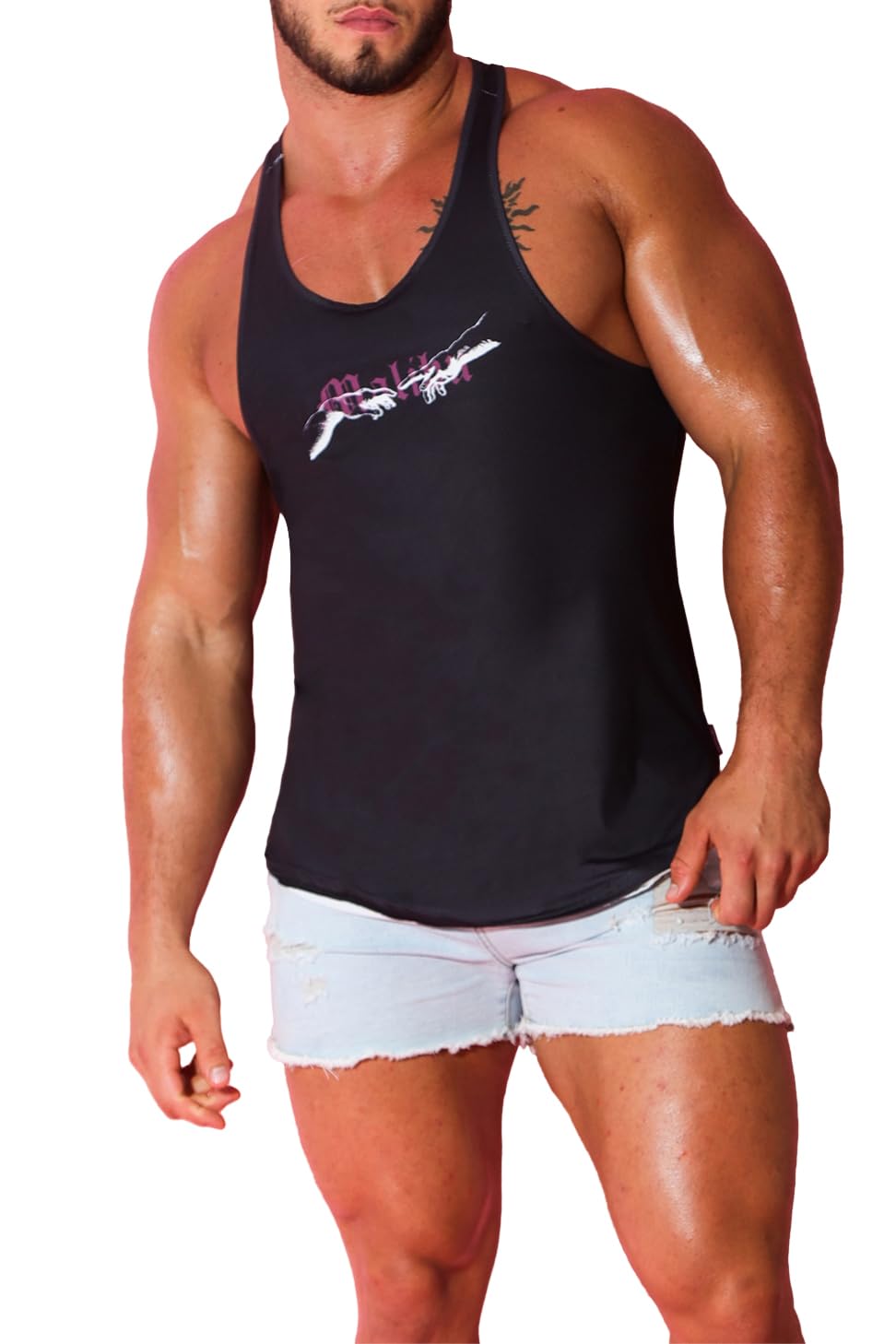 Men's Fun Graphic Stringer Racerback Tank Top