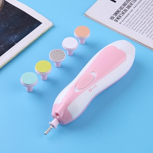 Miniatura 2 de Tijeras eléctricas del cortador de uñas del bebé bebé luz infantil manicura Clipper Set (rosa)