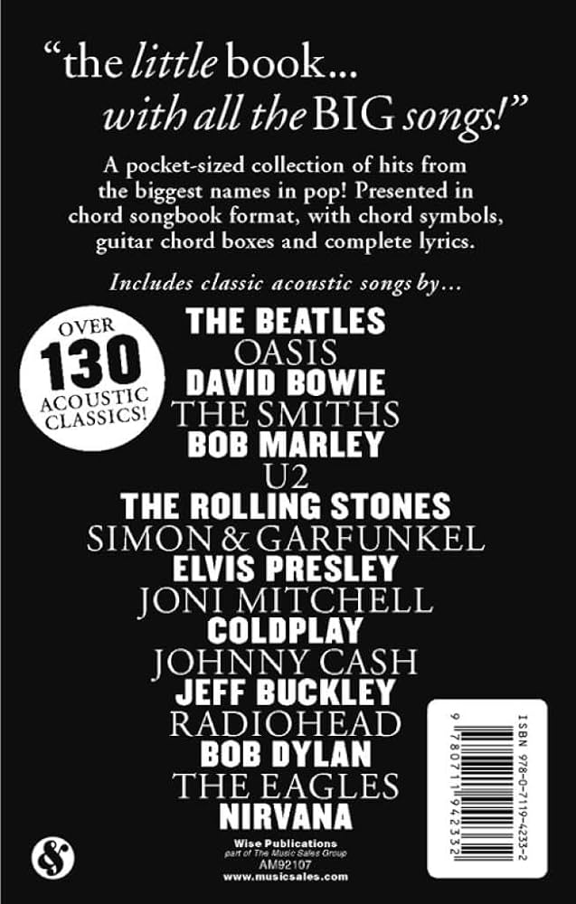 THE LITTLE BLACK SONGBOOK : ACOUSTIC HITS - PAROLES ET