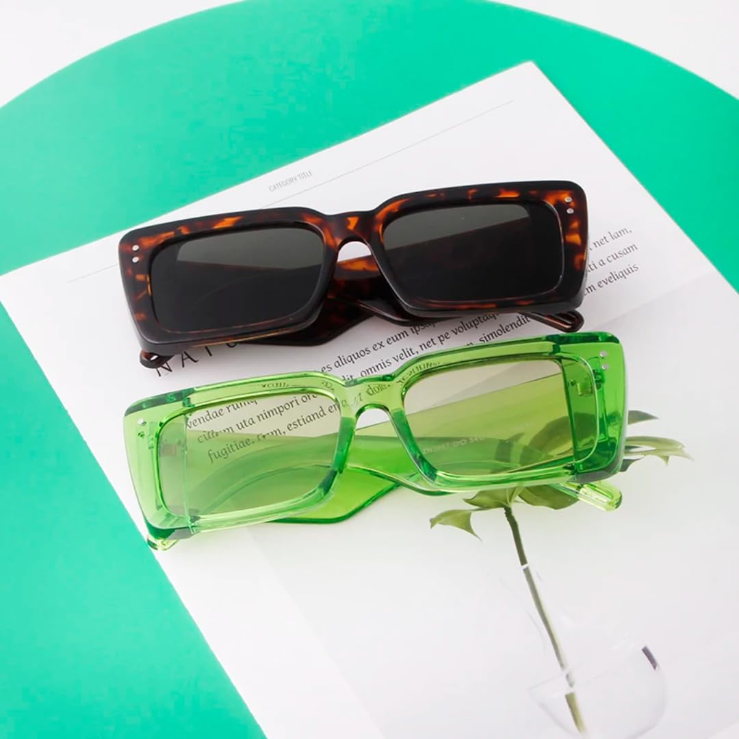 Gafas de sol con protección UV400, lentes verdes de gran tamaño, para mujeres y hombres, deportes al aire libre y conducción
