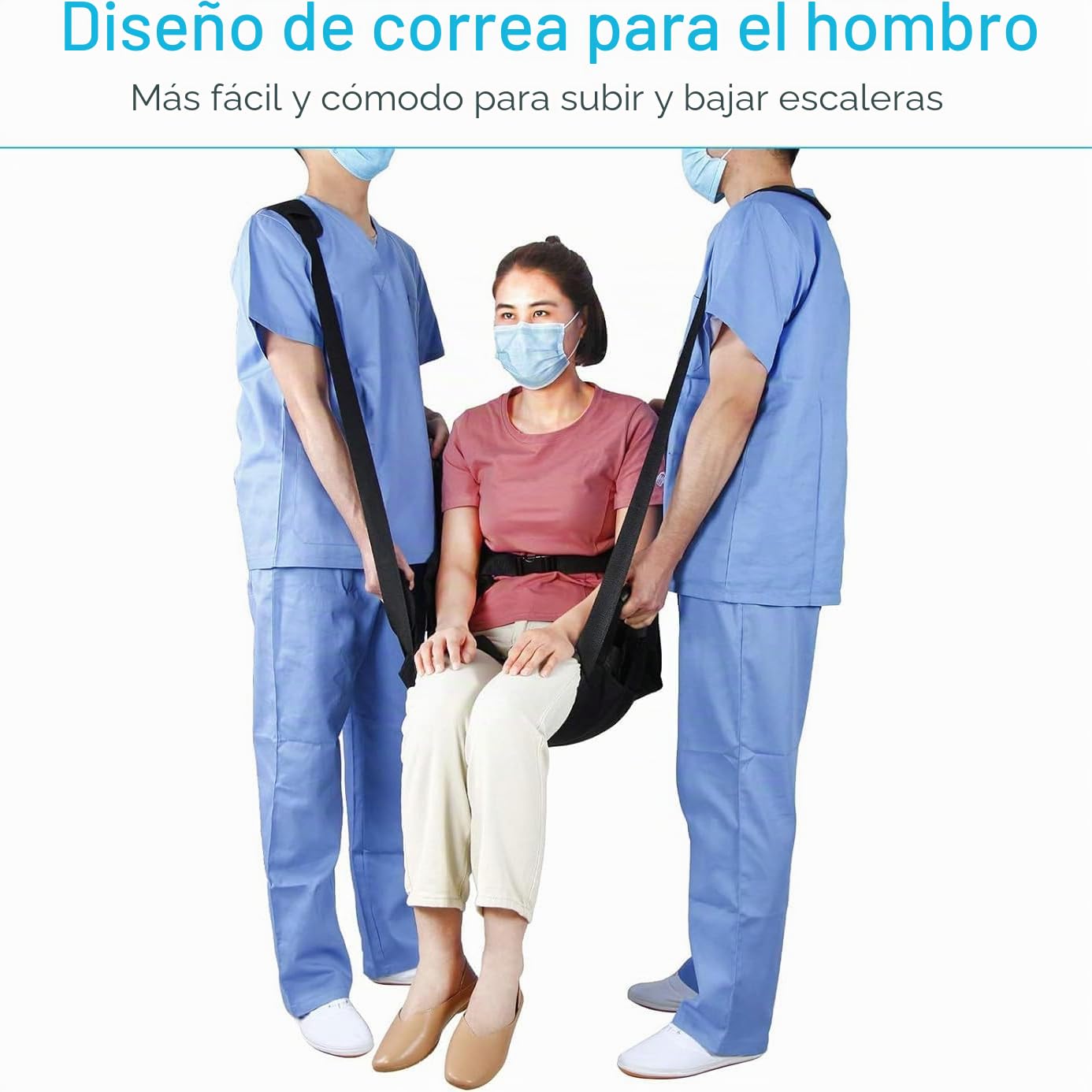 Almohadilla de asiento de transferencia para movilidad médica, tabla deslizante de escalera de elevación de pacientes con diseño de doble asa, correa de elevación para silla de ruedas y cinturón de