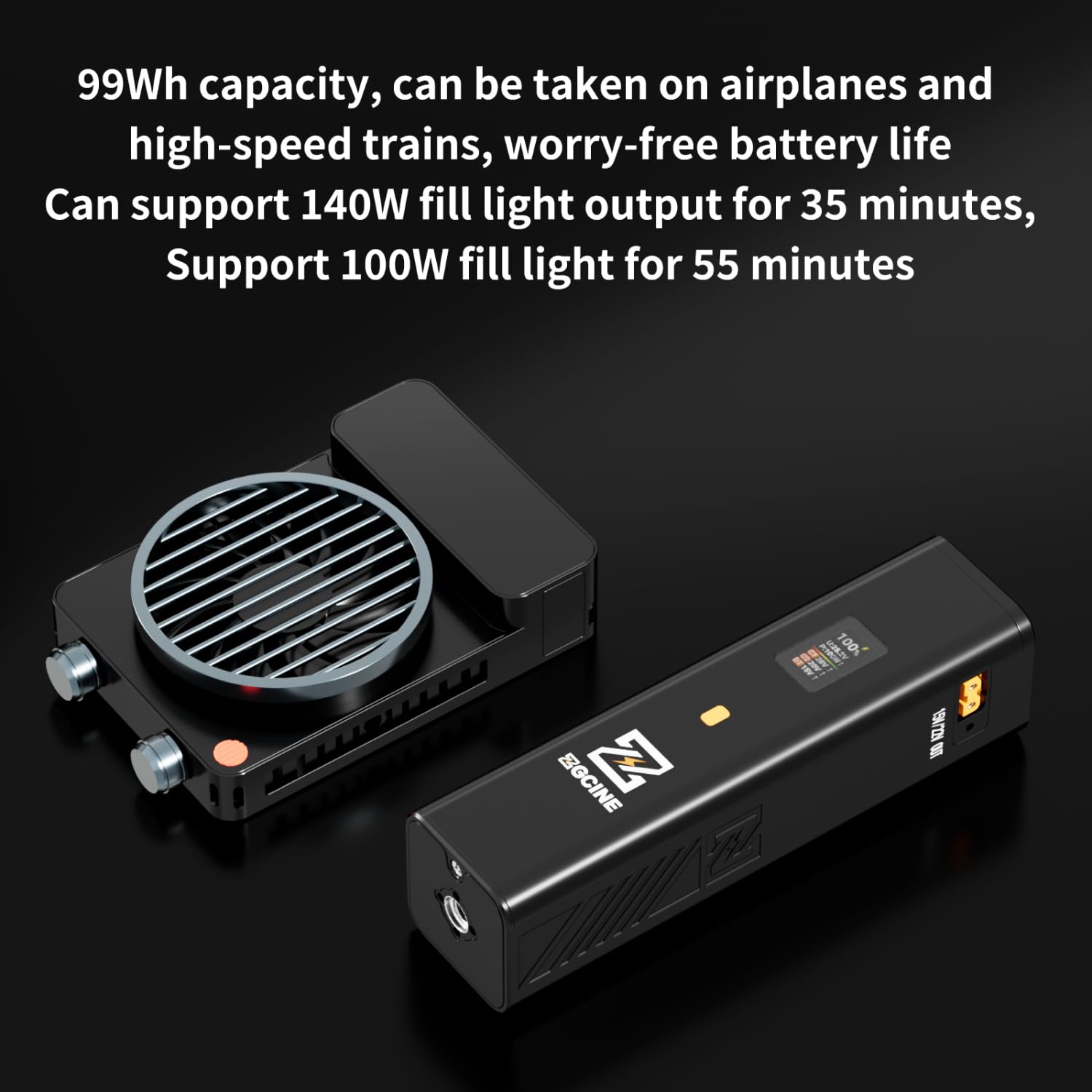 ZGCINE ZG-H110 uchwyt baterii do aparatu 99 Wh 140 W PD3.1 powerbank | ręczny uchwyt baterii z wyświetlaczem LED, wyjście Dual PD+D-Tap, uchwyt akumulatora LED do kamery, światła wideo i kamery Action