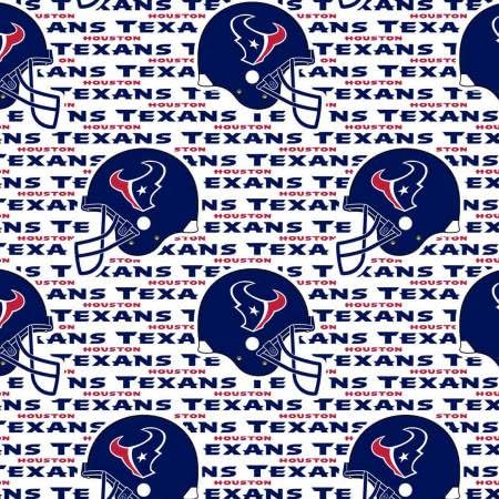 Houston Texans Cotton Fabric - NFL Team Logo Cotton Fabric by The Yard, Fat Quarter, Half Yard, 1 Yard, 2 Yard Cuts