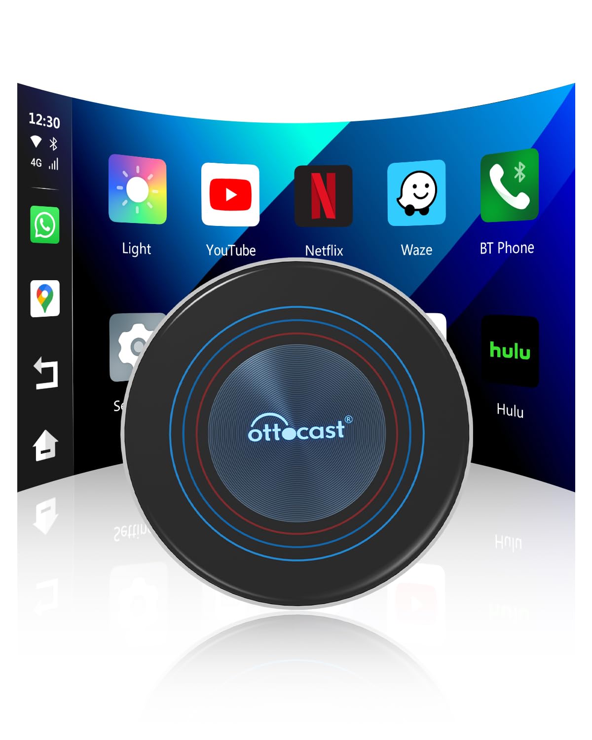 2026 Nueva Edición Ottocast I3 AI Box para BMW, Adaptador CarPlay Inalámbrico con Netflix/Youtube, Sistema Android 13,Caja de Entretenimiento para Coches con CarPlay Inalámbrico OEM(8GB+128GB)