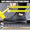 Waterproof Safety Trainers Men Lightweight Safety Shoes Non-Slip Steel Toe Cap Trainers,9 UK,Black #3