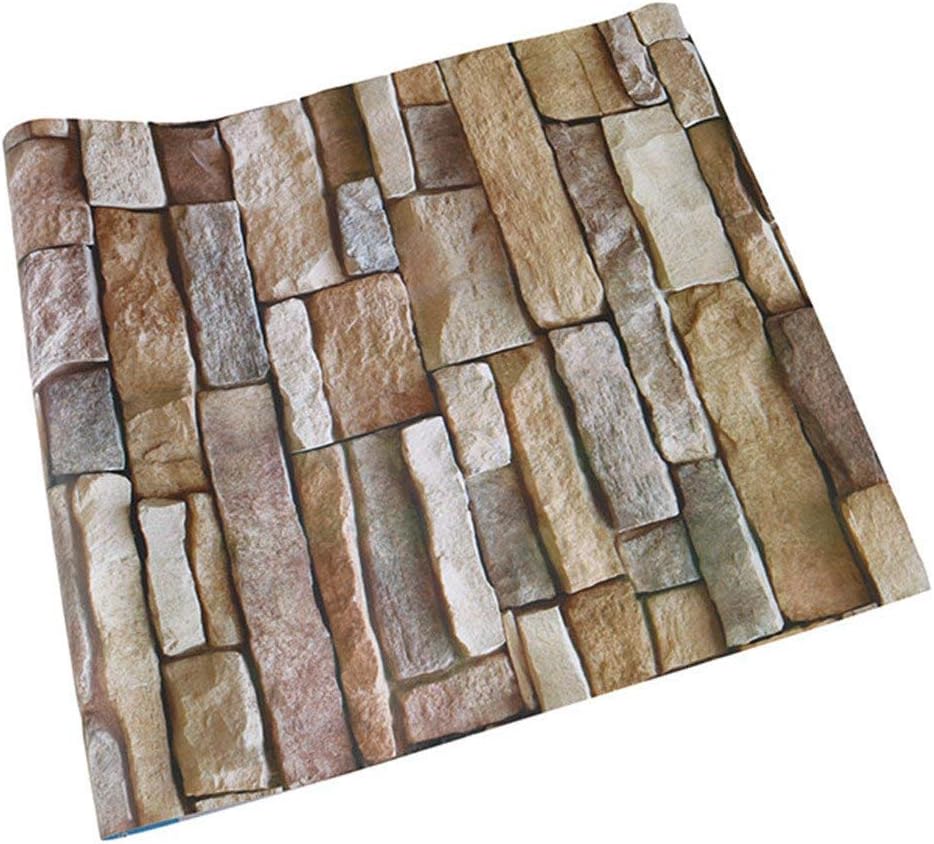 Brick Rock Design Wallpaper NHSUNRAY 3D Optic Stone Rock Elegant Optional Pattern Wallpaper Decorating Bathroom Bedroom Kitchen Living Room Hotel’s Wall 17.7x78.7 inch/45x200cm (1, Rock Tablets)