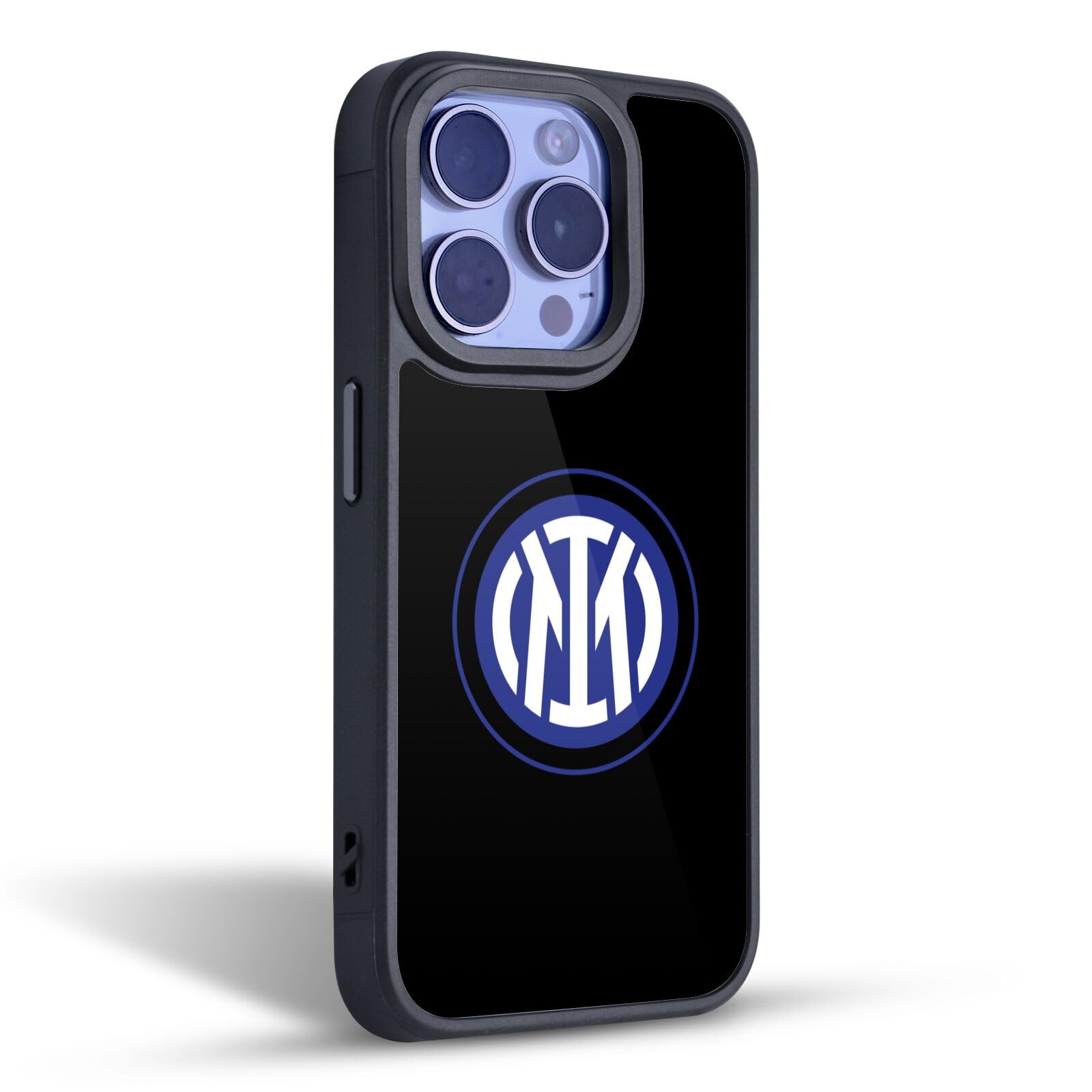 Head Case Designs Licenza Ufficiale Inter Milan Logo su Nero Distintivo Cover in Gel Rinforzata [Protezione di Grado Militare] Compatibile con Apple iPhone 16