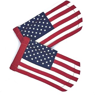 American Flag Pan Handle Holder Set of 2 Pair Cast Iron Skillet Sleeve Patriotic Kitchen Linens Americana Quilted Pot Holders Handmade Gifts Under 10