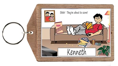 PrintedPerfection.com Personalized Couch Potato - Male Wooden Key Chain