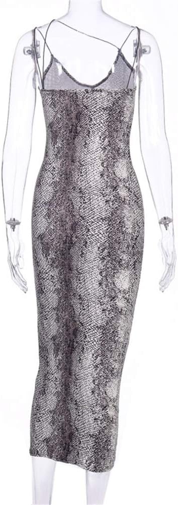 PRIMODA Women's Sexy Neon Asymmetrical Spaghetti Strap Dress Deep V-Neck Sleeveless Bodycon Midi Club Dress - Image 8