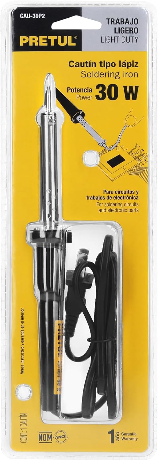 Pencil type soldering iron 30 watts without accessories, Pretul