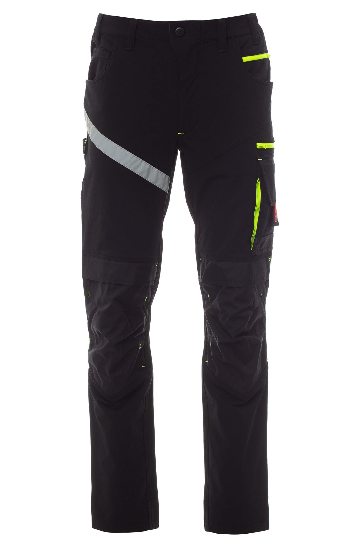 Herren Stretch Arbeitshose mit Kniepolstertaschen - 4-Wege-Stretch - robuste Bundhose mit verstärkten Kontrastnähten, vielen Taschen, atmungsaktiv, Regular Fit Größen 42-64 Handwerk Werkstatt