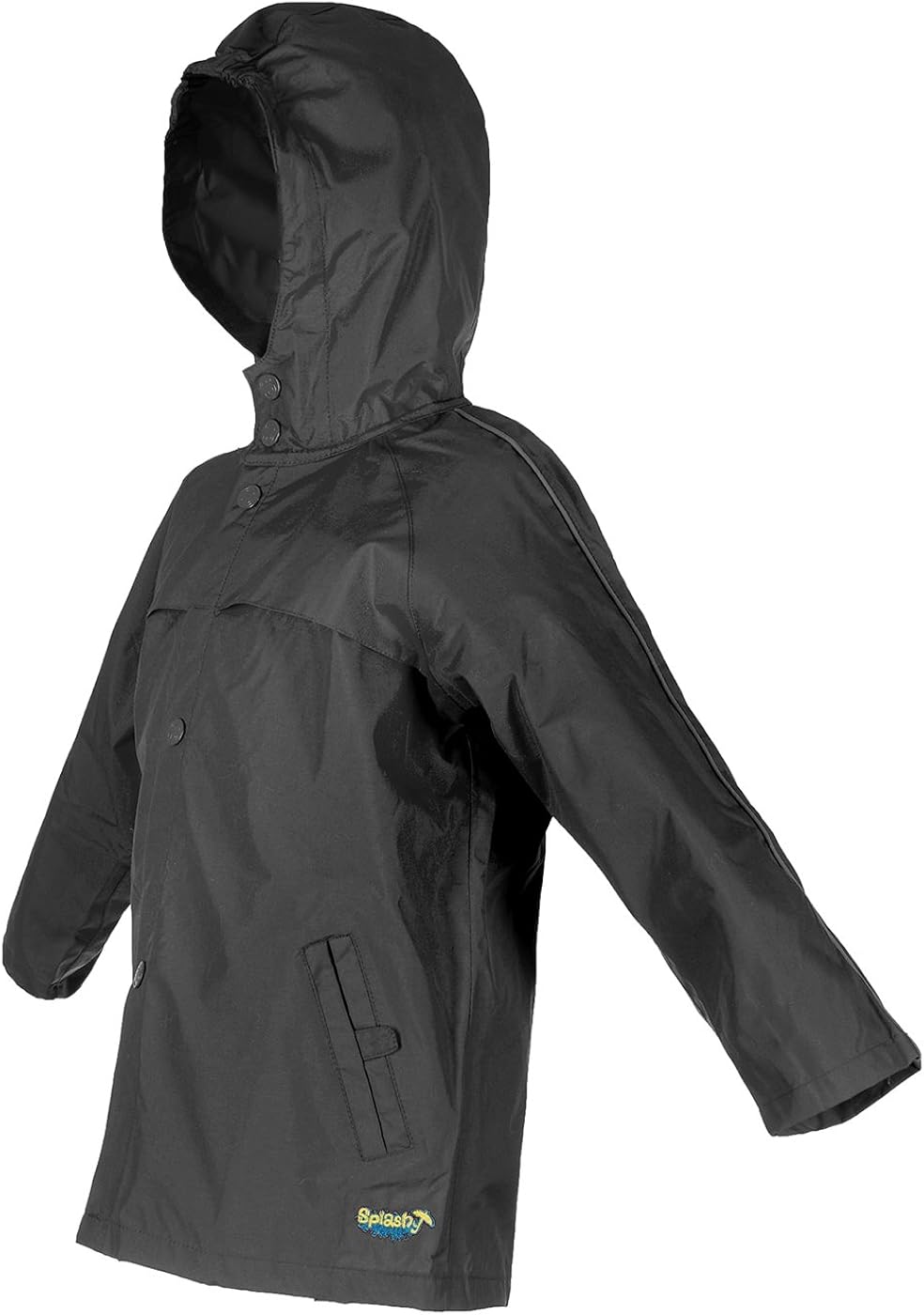 Splashy Nylon Children's Rain Jacket 2T Black