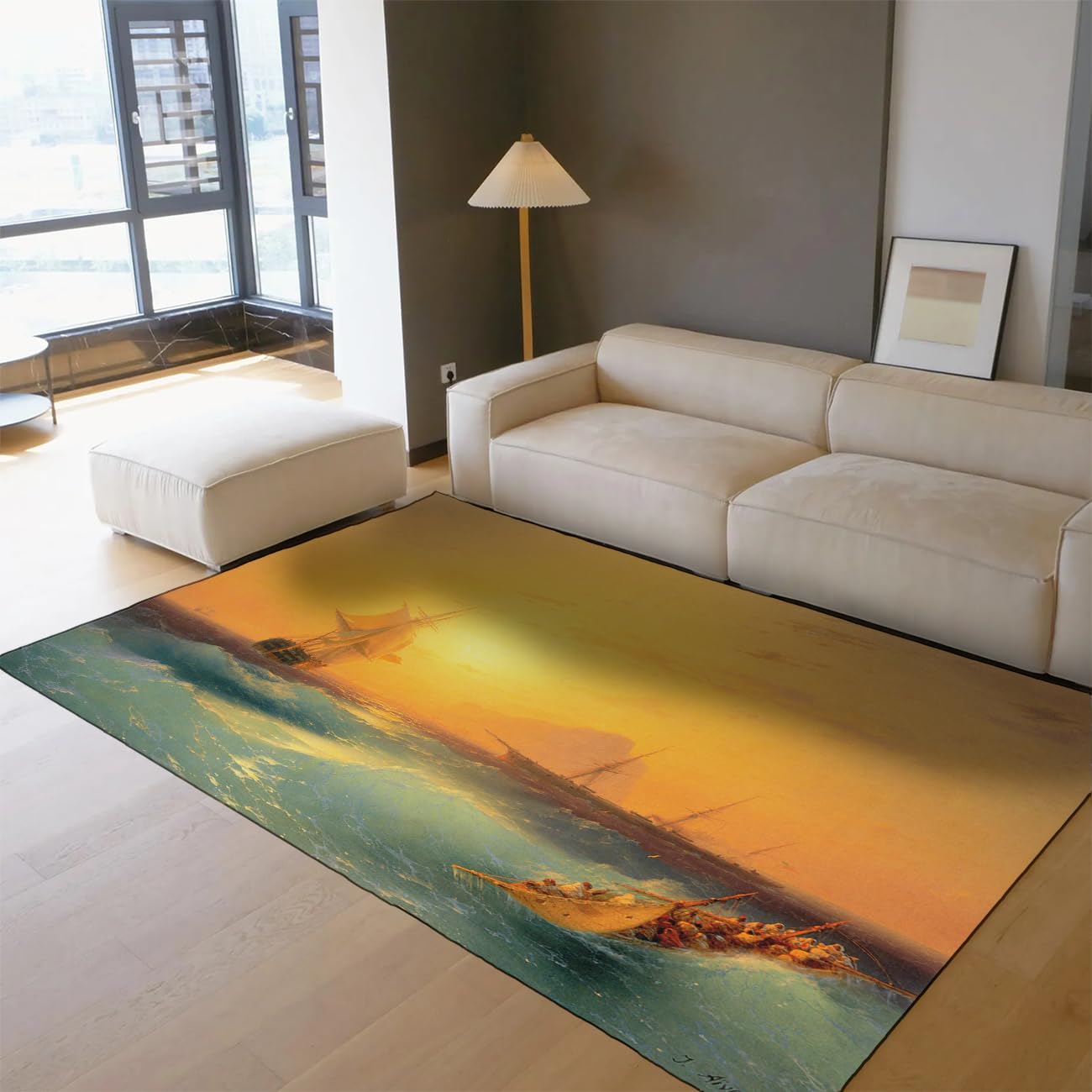 Waschbarer Teppich 80x150cm Sonnenuntergang am Meer Kurzflor