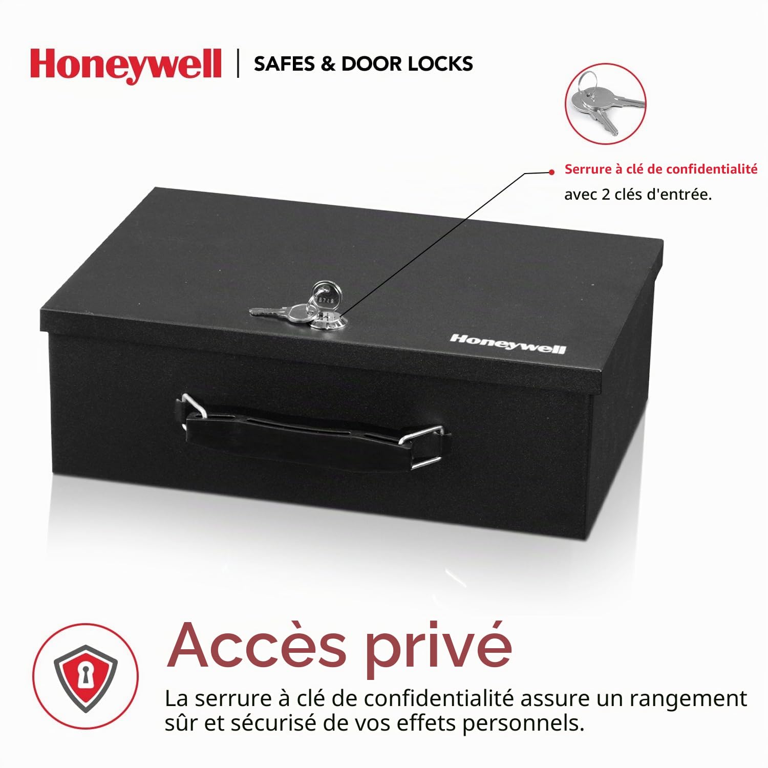 Honeywell Coffre de sécurité en Acier Ignifuge avec 2 clés Noir 5 l