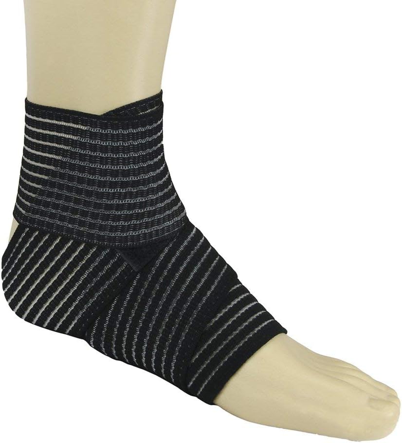 BXT Elastic Breathable Wrap Ankle Support Brace Compression Knee Elbow Wrist Ankle Hand Support Wrap Sports Bandage Strap with Hook & Loop Fastener Straps(A PIECE)