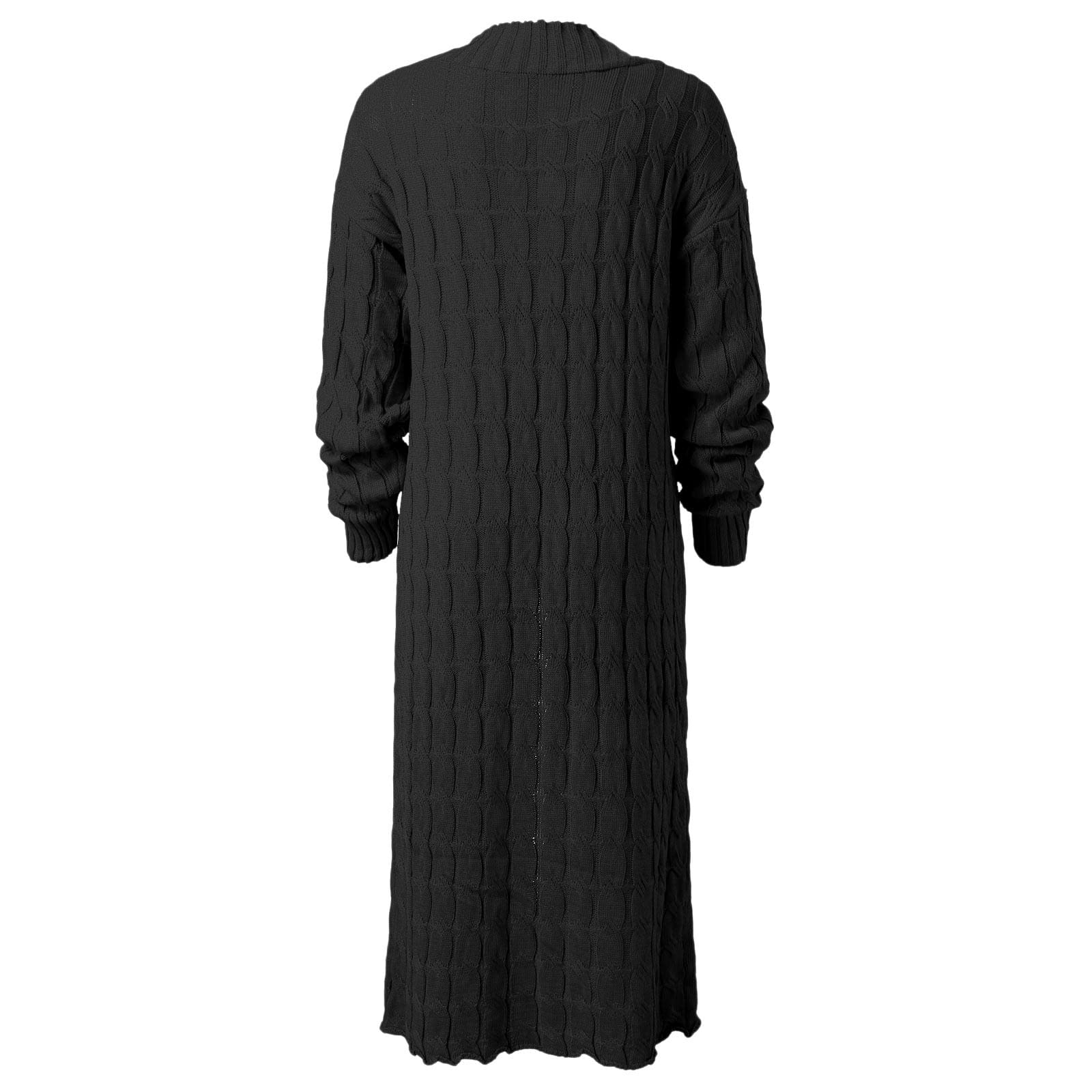 Abrigo mecedora con botones de punto abierto en la parte delantera, a la moda, holgado, elegante, cálido, manga larga