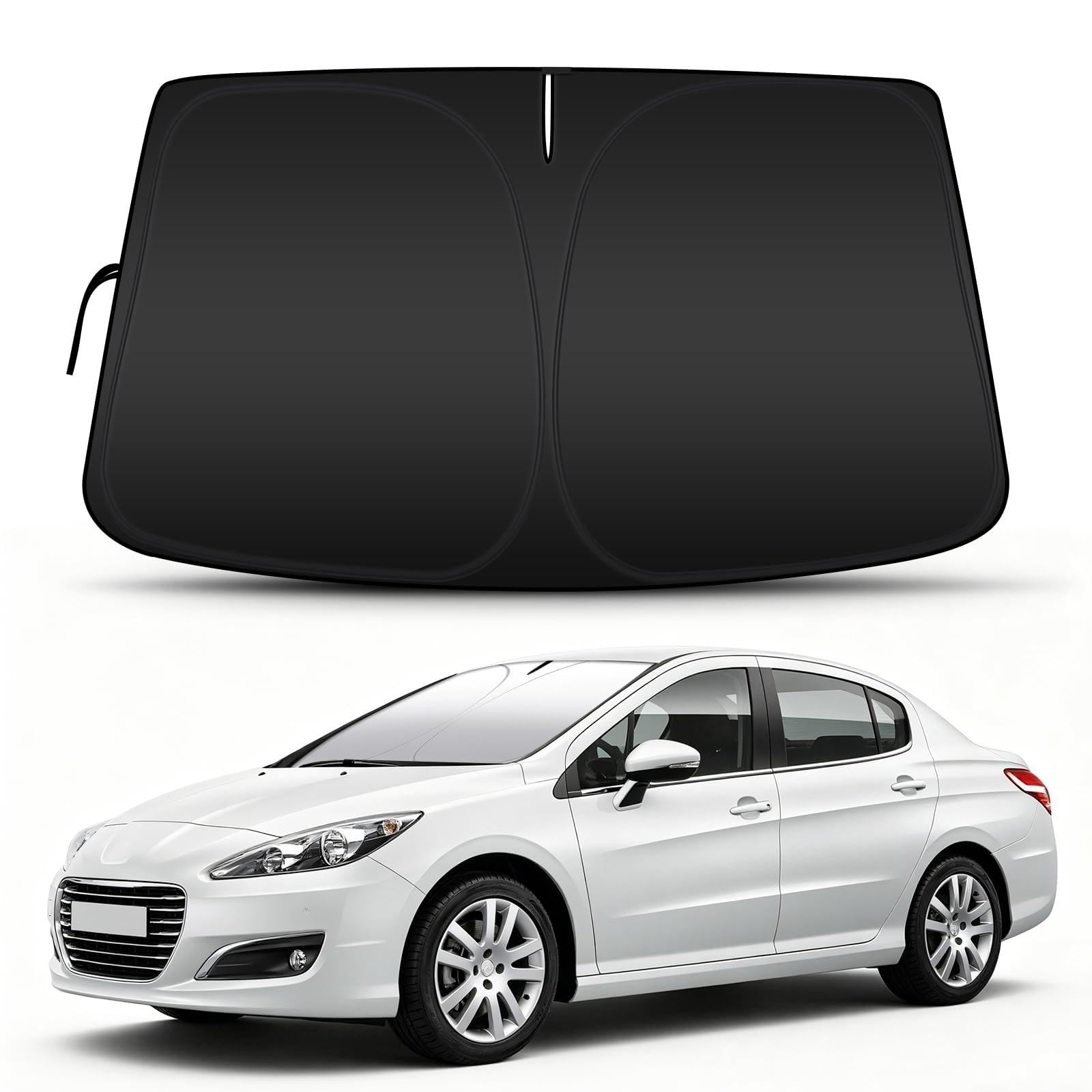 D-Lumina Pare-Brise Pare-Soleil pour Peugeot 308 (2008–2015) Accessoires, Protecteur de Protection de Pare Soleil Voiture Contre Les Rayons UV, Pliable et Portable
