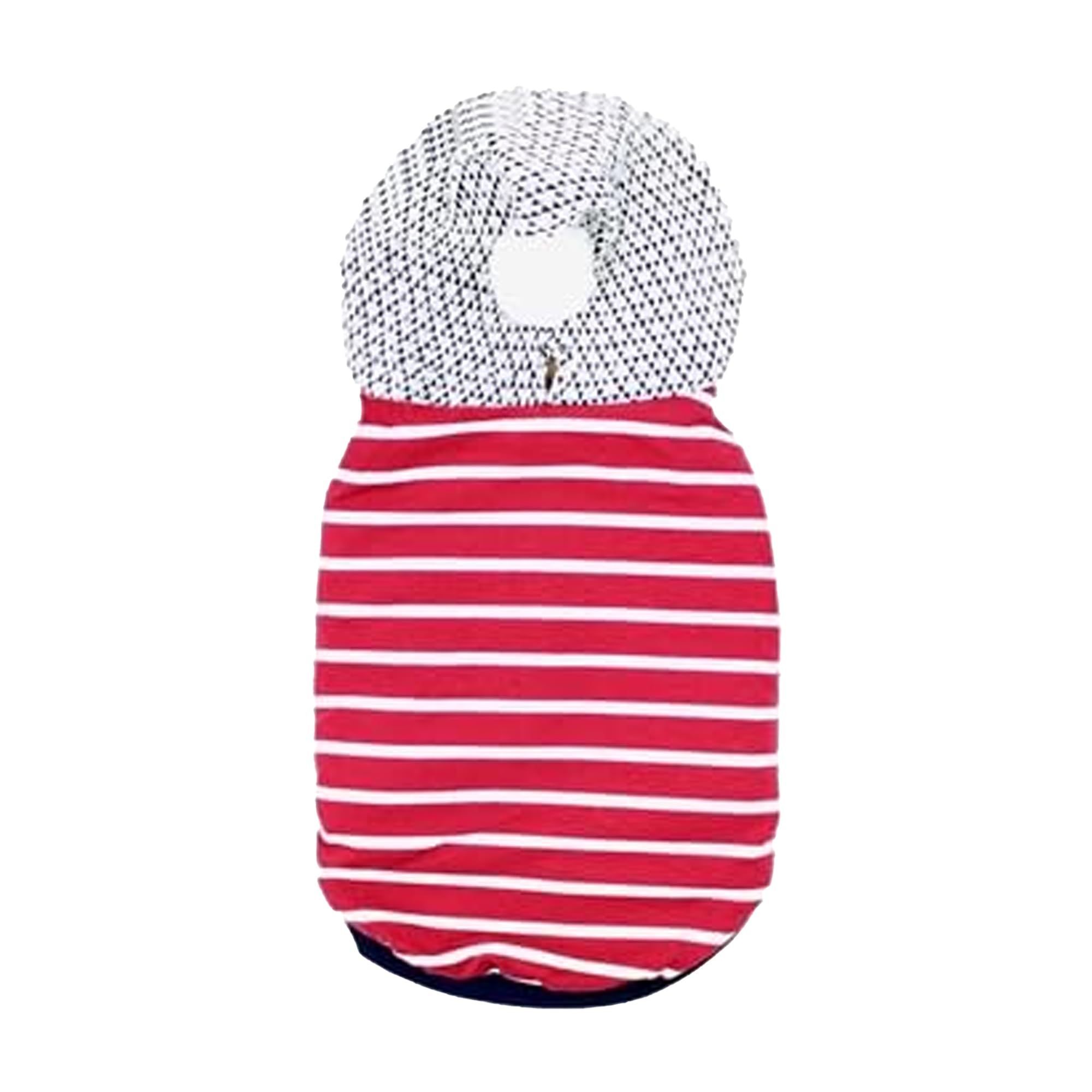 Parisian Pet Basic Dog Hoodie - Lightweight Red Striped Pom Pom Hoodie - Dog Sweatshirt - Pullover Hoodies for Dogs with Leash Hole and Pockets - Clothes for Large Dogs - 3XL