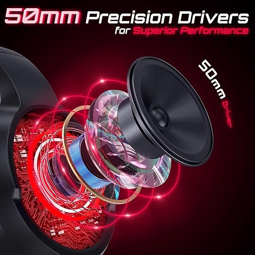 Miniatura 3 de BENGOO Auriculares para juegos para PS4, PS5, Xbox One, controlador de PC, aislamiento de ruido, auriculares con micrófono, luz LED roja, sonido