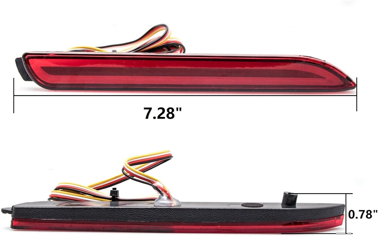 x xotic tech 2x Rear Reflector LED Scanning Driving Brake Tail Light Sequential Turn Signal Fog Lamp Compatible with Toyota or Lexus Red(OE Part Num # 81920-08010/81920-48012/81910-08010/81910-48012)