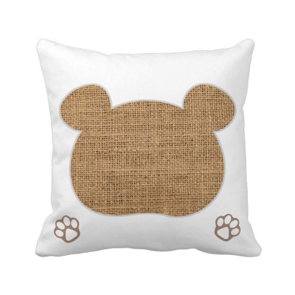 Housse de coussin lin tricoté ours abstrait déco canapé moderne