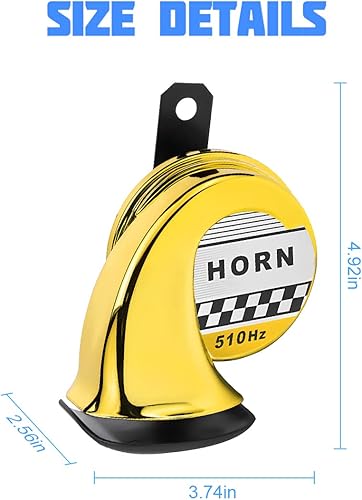 Miniatura 2 de Bocina de aire de caracol de 115 dB 510 Hz, bocina electrónica de tono alto resistente al agua de 12 V, altavoz de voz de sirena de un solo sonido,