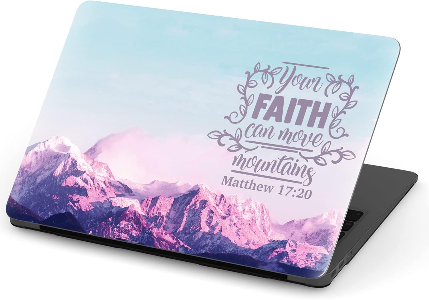 Mertak Hard Case Compatible with MacBook Pro 16 14 Air 15 13 inch M3 M2 M1 Mac 2024 2023 2022 2018 Matthew 17:20 Mountains Quote Inspirational Bible Verse Laptop Plastic Clear Touch Bar Cover Faith