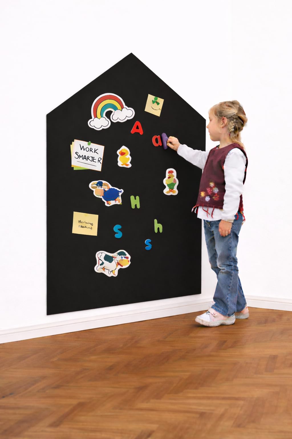Chalkboard Wall Sticker for Kids Room | Arch Shape 100×60cm | Magnetic Peel & Stick Blackboard Decal | 9 Colours | Light Blue | Home Playroom Classroom