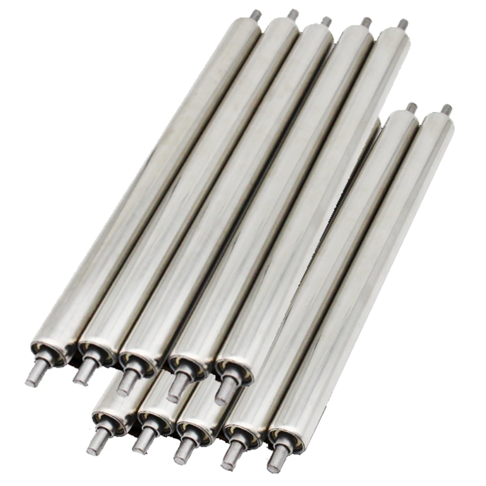 Juego de rodillos de transporte pesado con diámetro de 5-1" y 2" de diámetro, 8" a 36" de largo, rodillos metálicos industriales para el tratamiento de neumáticos y materiales, ideal para
