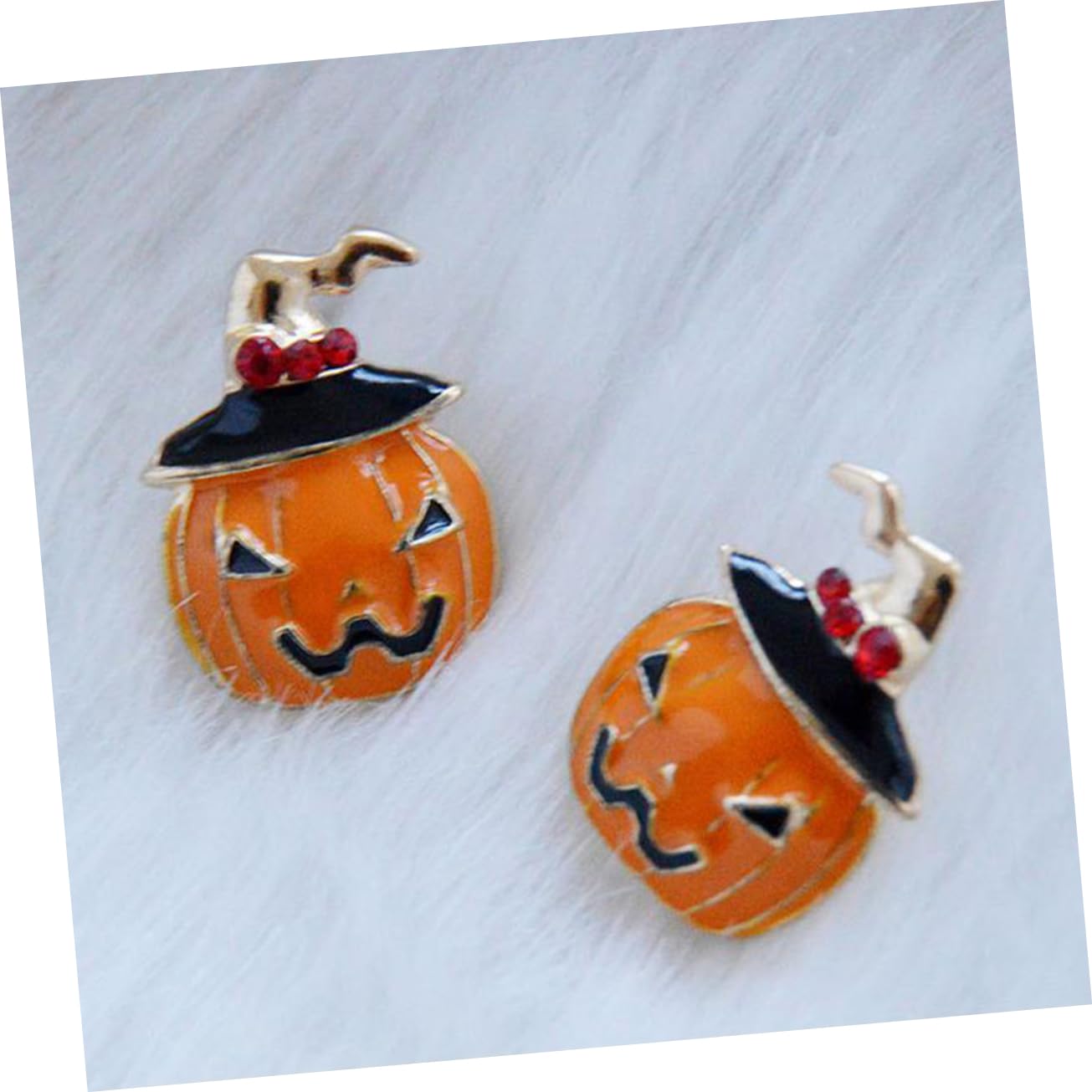 CALLARON Elegant Pumpkin Earrings Halloween Costumes Red Pair Fashion Accessories