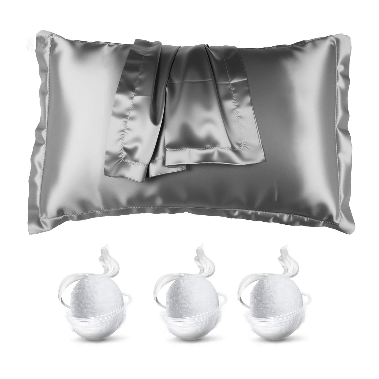 2er Set Seidenkissenbezug 50 x80 cm Kissenbezug aus Seide, Luxus Seiden Kopfkissenbezug für Anti-Frizz Haare, Weicher Seidenkissen Silk Pillowcase