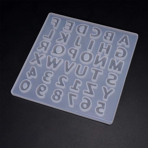 Miniatura 4 de appuivbt Molde de silicona con letras digitales de resina dije de collar joyería molde de fundición de resina para niños manualidades regalos