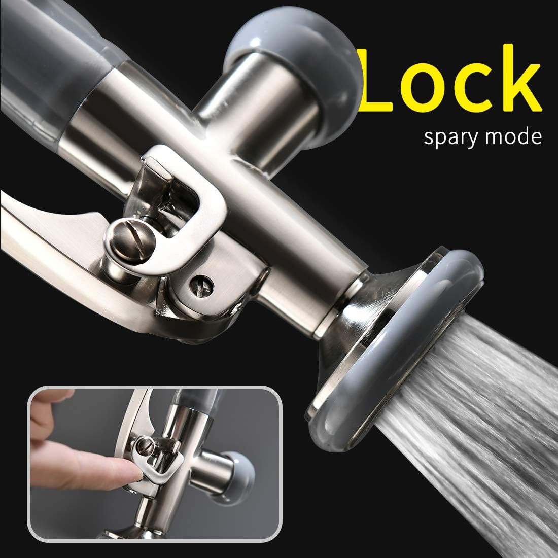 WANMAI Pull Down Sprayer Kitchen Faucet, Stainless Steel Single Handle Sink Faucet with Pulldown Sprayer, Commercial Brushed Nickel Faucets,