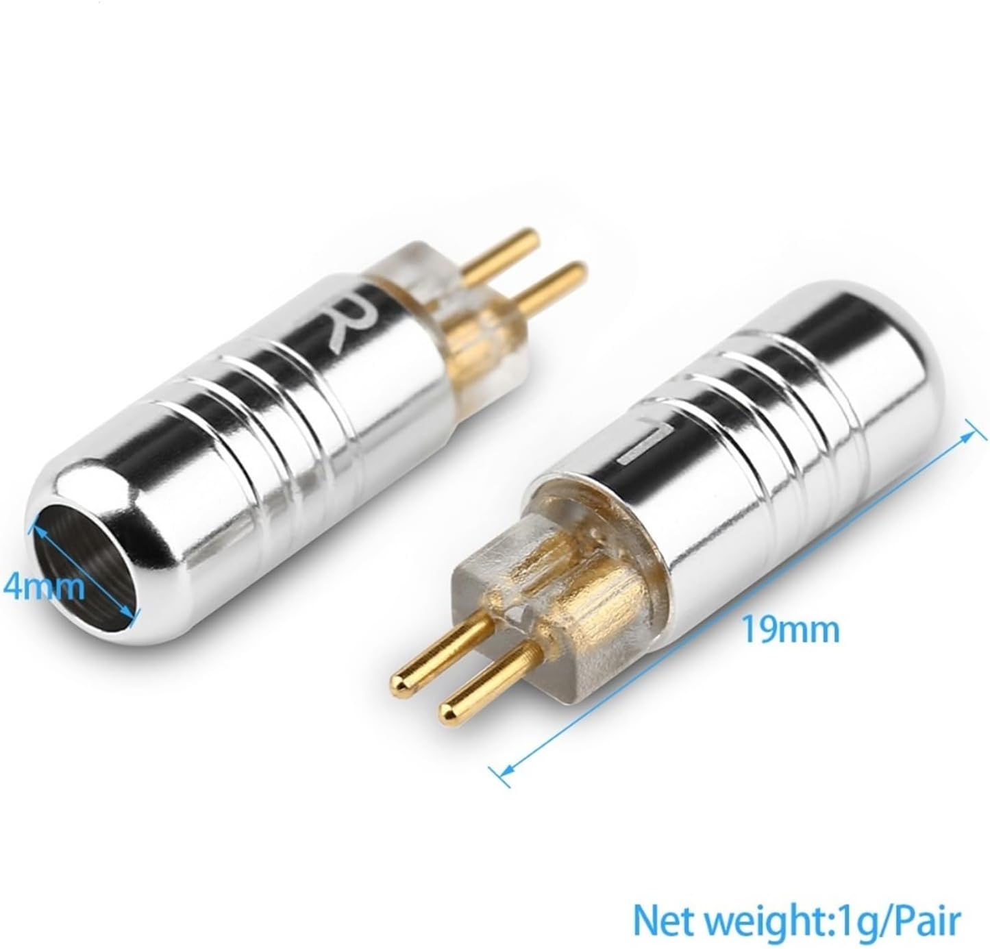 1Pair 0.78mm Earphone Adapter Plug Audio Jack Compatible W4R UM3X UM3RC UE11 UE18 JH13 JH16 ES3 Wiring Connector(Black and Silver)